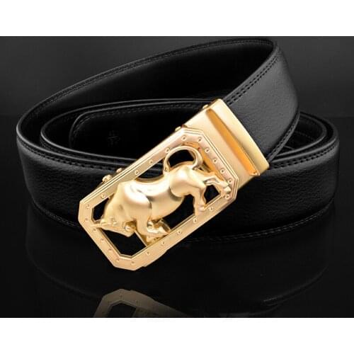 High Quality Black Cow Automatic Buckle Mens Belt Genuine Leather Fashion Designer Casual Belt Ceinture Homme