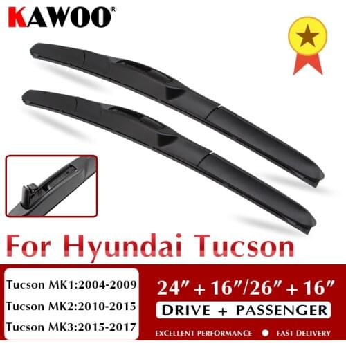 KAWOO For Hyundai Tucson Car Rubber Windcreen Wiper Blades 2004 2005 2006 2007 2008 2009 2010 2011 2012 2013 2014 2015 2016 2017