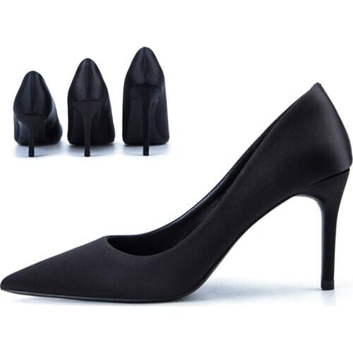 Sexy Pointed Shoes 2020 New Autumn Silk Fine Shoes Fashion High Heels woman shoes ladies shoes