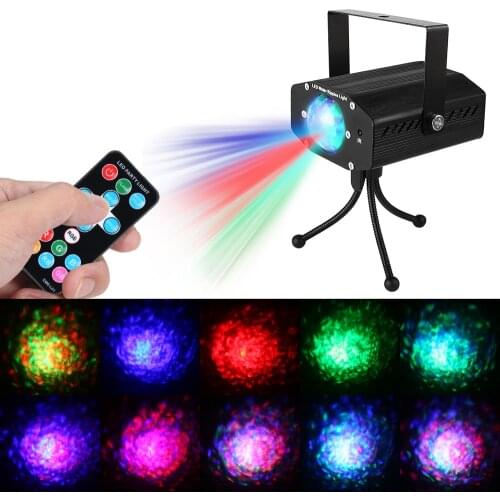 LED Disco Light Star Galaxy Projector Water Ripple Laser Light Sound Activated Party Light For Party Room Kids Wedding Christmas