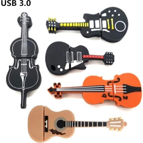 Usb Flash Drive Violin Guitar Pen Drive Musical Instruments Real Capacity 3.0 16G 32G 64G 256G 128GB Pendrive Flash Memory Card