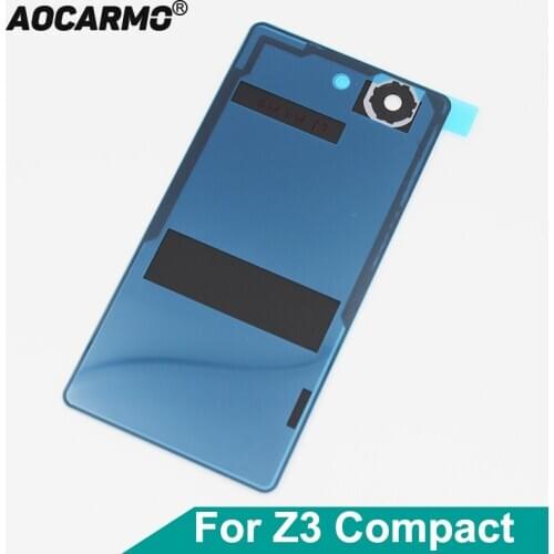 Aocarmo Back Housing Rear Cover Glass Bezel Bracket Back Battery Cover For Sony Xperia Z3 Compact Z3mini Z3c D5833 D5803 M55W