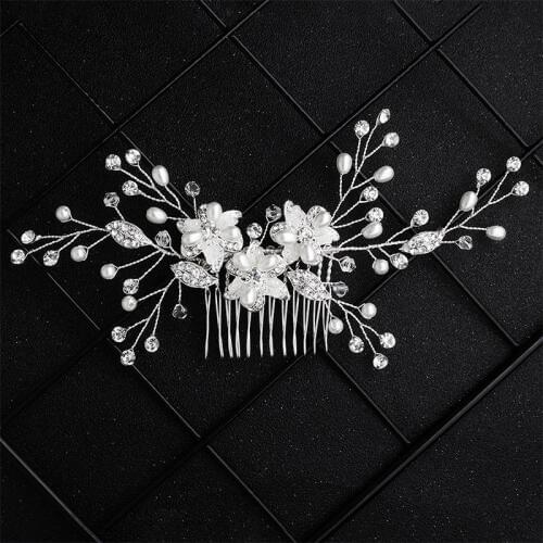 QYY Fashion Pearl Hair Comb for Wedding 2019 Bridal Hair Accessories Jewelry Hair Pin Pearls for Women