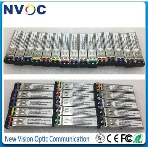 1.25G CWDM 40KM 1270nm~1610nm Dual Fiber LC SFP Transceiver wtih DOM,10Wavelength SMF 1000BASE-CWDM SFP Module
