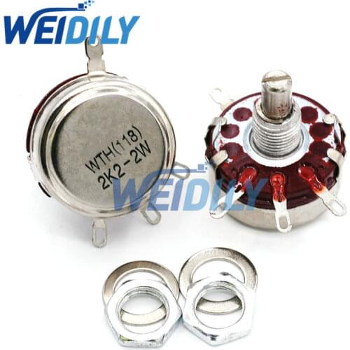 WTH118 2W 1A Potentiometer 2K2 2.2K ohm Single Coil Carbon Film Potentiometer