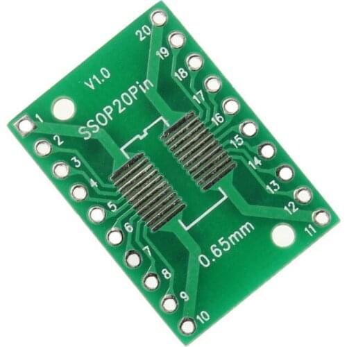 10Pcs SOP20 SSOP20 TSSOP20 To DIP20 Pitch 0.65/1.27mm IC Adapter PCB Board