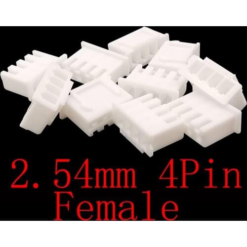 XH2.54-4P 4 Pin 4Y Wire Connectors XH 2.54mm Spacing 2.54mm Pitch Terminal Housing Plastic Shell Plug Socket Connector Holder