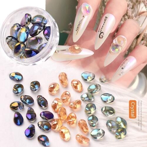 12pcs AB Crystal Stones 3D Irregular Aurora Pixie Nail Art Decorations Shining Jewelry Ornaments DIY Manicure Design Accessories