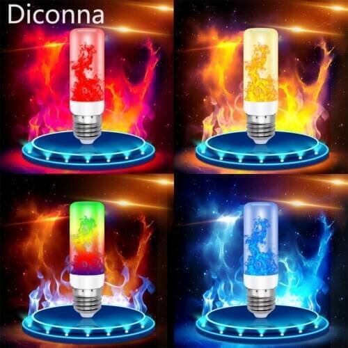 2019 4 Modes E27 7Color Fire LED Effect Light Bulb Flickering Flame Decors