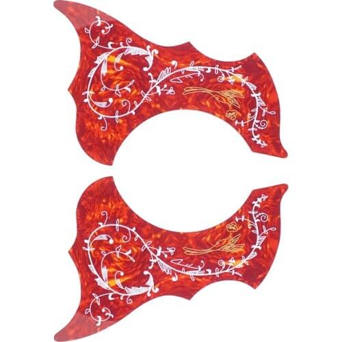 2x 40 41inch Folk Guitar Pick Guards PVC Left-Handed Right-Handed Plates Red