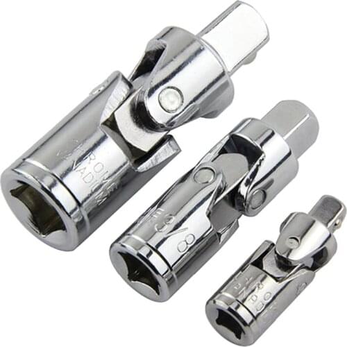 3pcs Socket Set Universal Joint Set Joint Adapter Ratchet Socket for Handle 1/4-Inch 3/8-Inch 1/2-Inch Drive Set My17 21