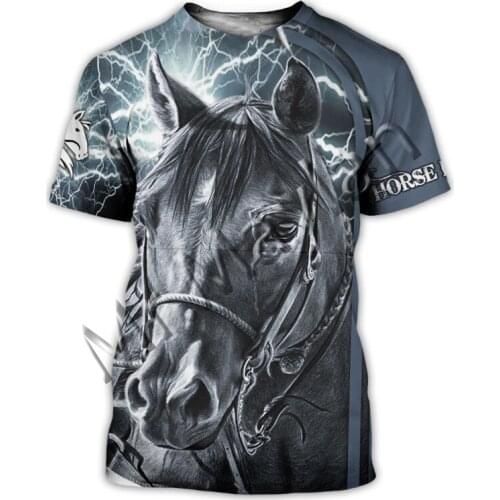 3D Print Fashion Animal Strong Horse Art Colorful Men/Women O-Neck T-shirt Leisure Hip Hop / Beach Short / Tanks / Harajuku S-69