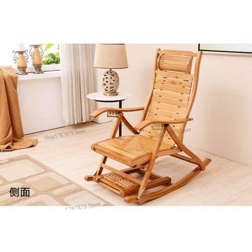 Bamboo recliner rocking chair chair summer folding chair home nap chair lunch break cool chair old man rocking chair free chair