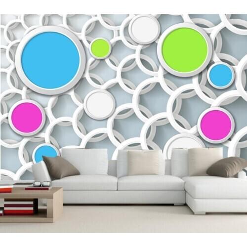Custom large murals papel de parede,3D circle videowall TV background living room sofa wall bedroom photo mural wallpaper