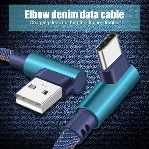 Cable Micro USB tipo C de carga rápida 5A, Cable de datos trenzado de nailon de 90 grados para Samsung, Xiaomi 9, teléfono Andro