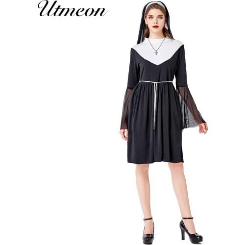 Catholic Schoolgirl Uniform Lingerie Sexy Halloween Costumes for Women Sexy Costumes Cosplay Nun Costume