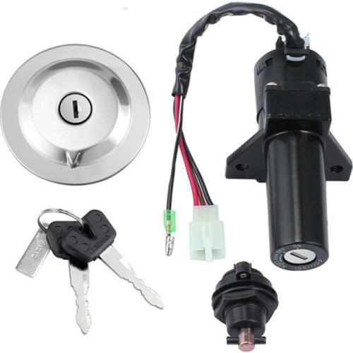 Motorcycle Fuel Gas Key Lock Kit Ignition Switch Lock Fuel Gas Cap Key Set Ignition start switch 4 Wire For Yamaha YBR 125