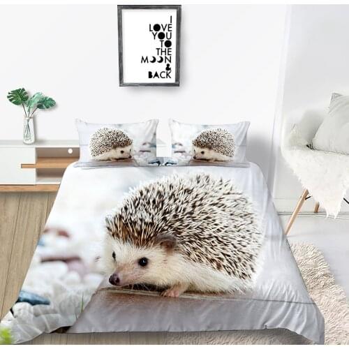 Hedgehog Bedding Set Fashionable Cute Creative Duvet Cover 3D Pet King Queen Twin Full Single Double Unique Design Bed Set