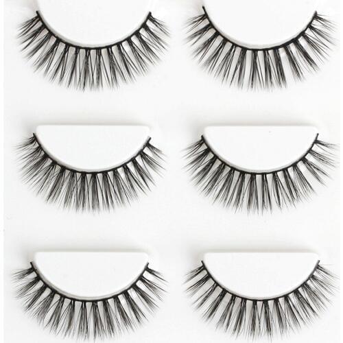 False eyelash daily make up 3d fake eyelash natural strip multilayered black soft korean material false eyelashes