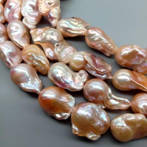 KKGEMS Natural Freshwater Pink Keshi Pearl Flameball Pearl Irregular Baroque Pearl 15.5" Strand for jewelry DIY making
