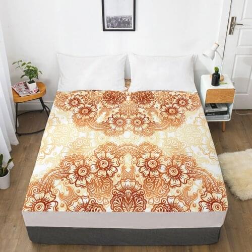 Customize Fitted Sheets Mattress Cover With Elastic Band 3D Bedsheet Linens 200x220 200x200 Bed Sheet Bedding Bohemia