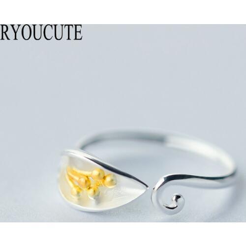 New Silver Color Flower Rings for Women Adjustable Size Open Rings Fashion Wedding Jewelry