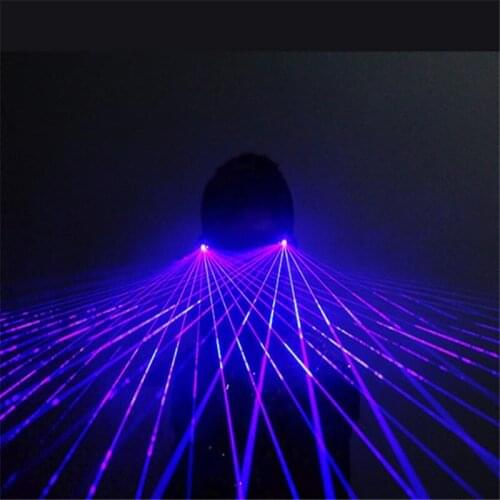 GP04 Purple blue laser beams glasses dj lighted glasses robot man performance stage wears prom ballroom dance costumes party bar