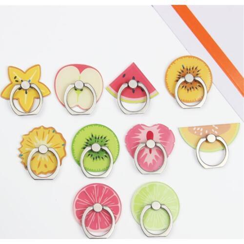 Fruits Watermelon Finger Ring Strawberry Smartphone Stand Holder Lemon Mobile Phone Holder Stand For iPhone Huawei All Phone
