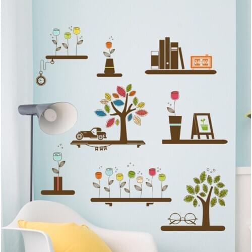 Plant Wall Stickers Flowers Girls Bedroom Living Room Decoration Rental House Sofa Background Art Wall Decal Home Decor