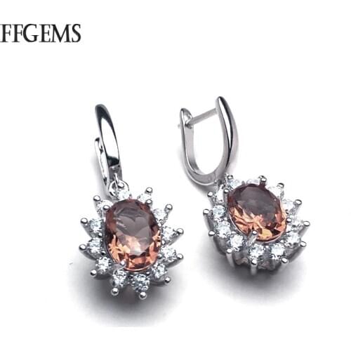 FFGems Real 925 Silver Sterling Created Zultanite Dangle Earrings Fine Jewelry Women Wedding Wholesale