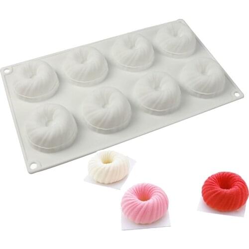 8 Cavity Wool Ball Donut Silicone Cake Mold for Mousse Chocolate Jelly Pudding Ice Cream Bread Pastry Dessert Baking Mould Tools