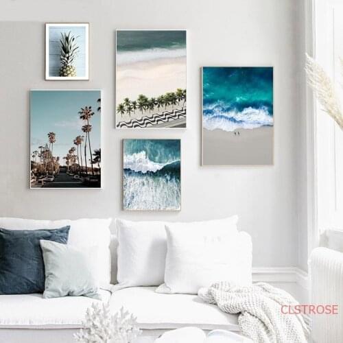 Scandinavian Decoration Picture Wall Art Poster Ocean Waves Sea Beach Landscape Canvas Print Painting Nordic Living Room Decor