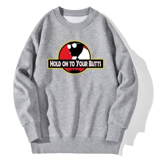 Hold On Your Butts Print Drop shoulders Sweatshirt Mens Streetwear Casual Tops Outwear Pullovers Autumn New Moletom Masculino