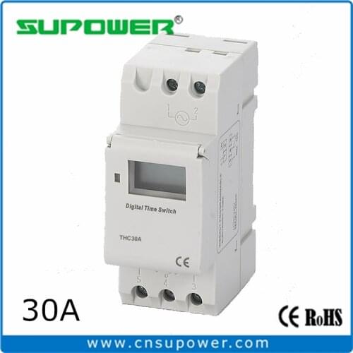 AHC15A THC15A Daily/Weekly Programmable Din Rail Digital Timer LCD Display Time Switch Relay 30A 220V 230V AC