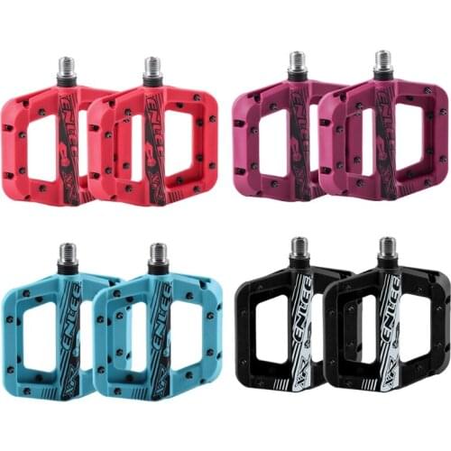24BD Bicycle Pedal Nylon Fiber Ultralight Wide Bearing Pedal Flat Platform Pedals 9/16 Inch MTB Bike Bearing Pedals