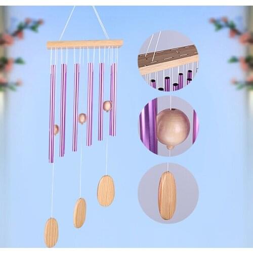 Amazing Grace Wind Chimes Outdoor Deep Tone with Hook,31.5"Elegant Metal Design,Medium，Purple