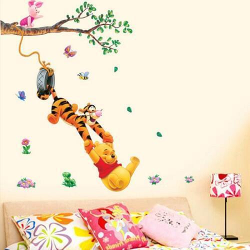 Winnie the Pooh cartoon wall stickers for children's room decoration removable wall sticker pvc art wall sticker mural