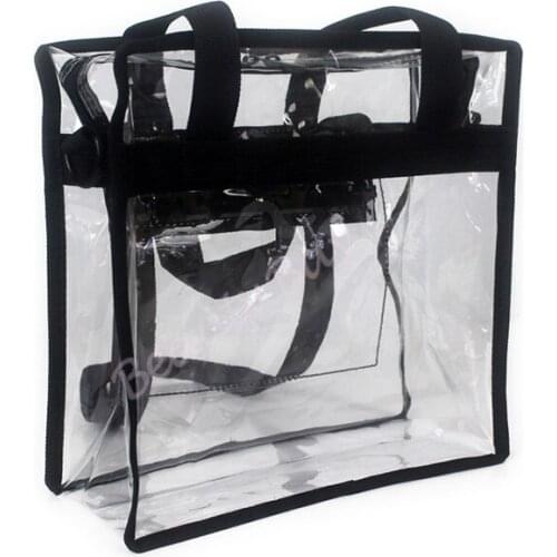 Women water proof large PVC cosmetic bag Zipper Make up carry bag shoulder storage bag