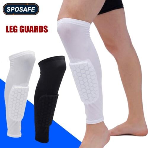 1Pc Sports Leg Football Shin Guards Soccer Honeycomb Anti-collision Compression Legwarmers Basketball Leg Calf Sleeves Support