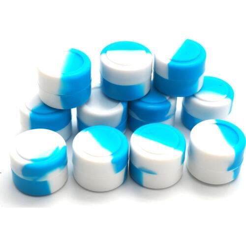 10pcs 2ml Round Shape Silicone Box Wax Dry Herb Jars Dab Silicone Container Jar Dry Herb Oil Wax Vaporizer