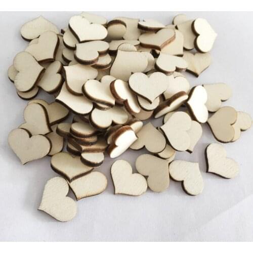 100Pcs/Pack Mini Wooden Love Heart Wedding Decoration DIY Crafts Romantic Wedding Table Scatter Decor Buttons Party Supplies