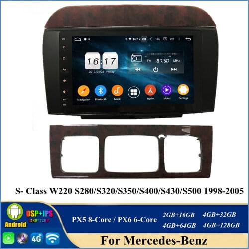 4GB+64GB DSP PX6 Android 10 Car Radio Audio DVD GPS Navigation for Mercedes Benz S Class W220 S280 S320 S350 S400 S430 S500
