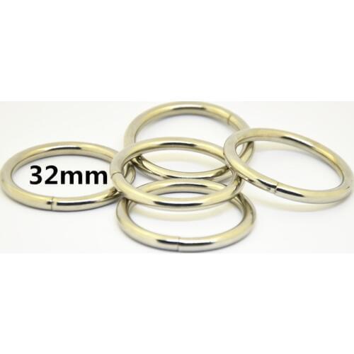 20PCS Metal Circle O Ring Connection Metal Shoes Bags Belt Buckles Garment DIY Accessories Wholesale 32mm 4mm thickness