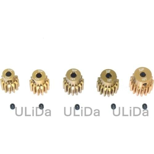 5PCS/Lot 32DP 3.175mm 12T 13T 14T 15T 16T Metal Pinion Motor Gear Set for 1/10for 1/10 RC Car Crawler Buggy Truck Car