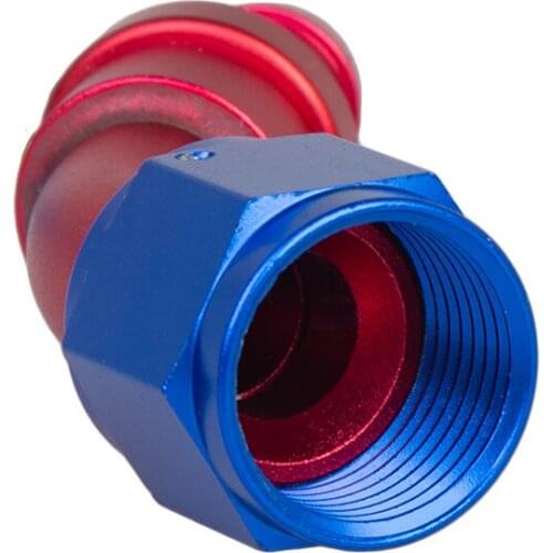 AN6 FKM Oil Fuel Swivel Hose Anoized Aluminum Straight Elbow 45 90 120 Degree Hose End Oil Fuel Reusable Fitting Black