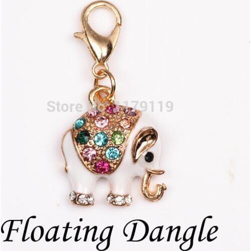 Free shipping,20pcs/lot, Hot Wholesale Cute Elephant Crystal Enamel Dangle European Pendants Charm Pick color