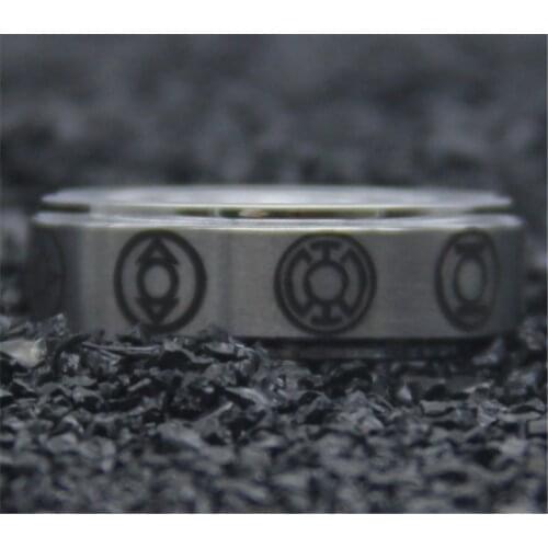 Free Shipping YGK JEWELRY Hot Sales 8MM Brushed Silver Steps Green Lantern Darkest Night Tungsten Wedding Ring