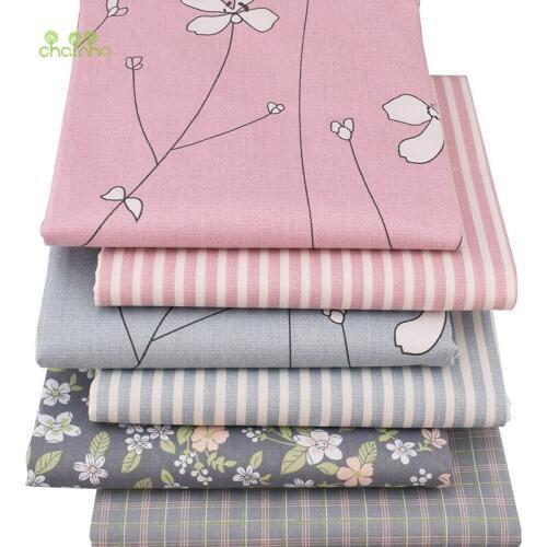 Chainho,New Floral Printed Twill Cotton Fabric,For DIY Quilting Sewing/Tissue Of Baby&Children/Sheet,Pillow Material, Half Meter