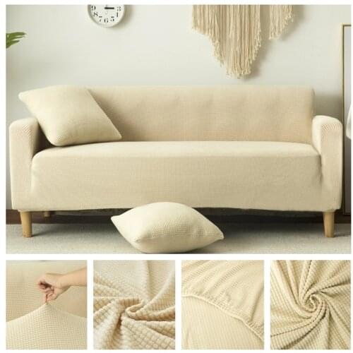 Polar Fleece Stretch Sofa Covers for Living Room Elastic Sofa Slipcover Sectional Couch Cover Furniture Protector 1/2/3/4 Seater