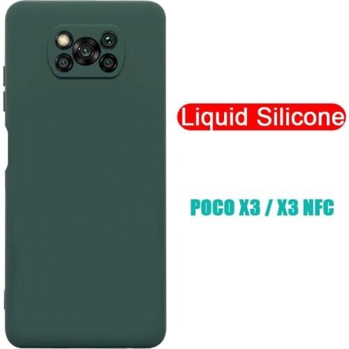 Liquid Silicone Case for Xiaomi Poco X3 NFC M3 Soft Shockproof Camera Full Protection Phone Cover for Xiaomi Poco M2 F2 Pro X2
